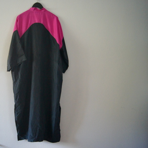 Vintage Far Away Women's 100% Silk Long Dress 3/4 Bell Sleeve Size M Oversized M - Picture 6 of 7
